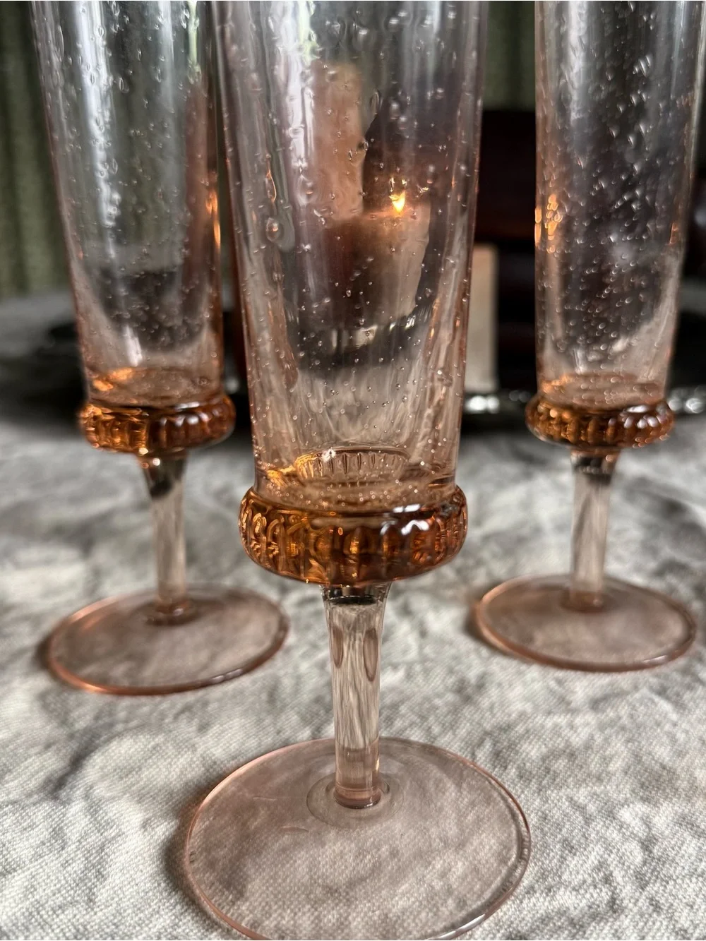 Anthropologie Amparo Champagne Flutes Set of 5 Blush Pink